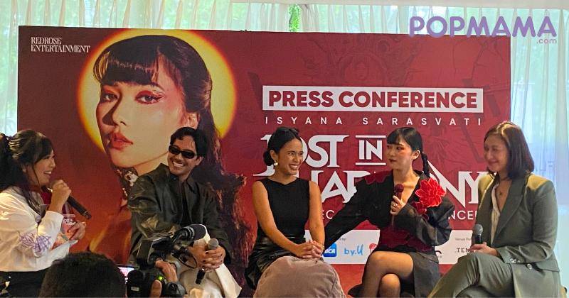 Press Conference Isyana Sarasvati Lost In Harmony : A Decade Concert di Titik Temu Cafe SCBD, Jakarta, Jumat (1/11/24). - Popmama.com/Salsyabila Sukmaningrum